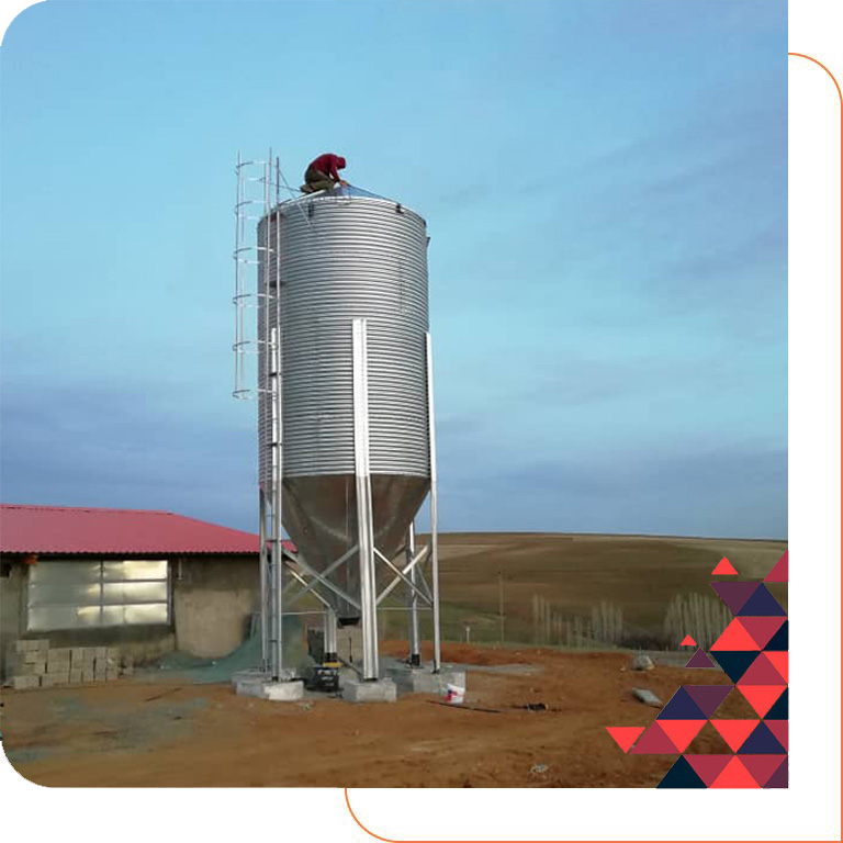 Silos of soybean meal